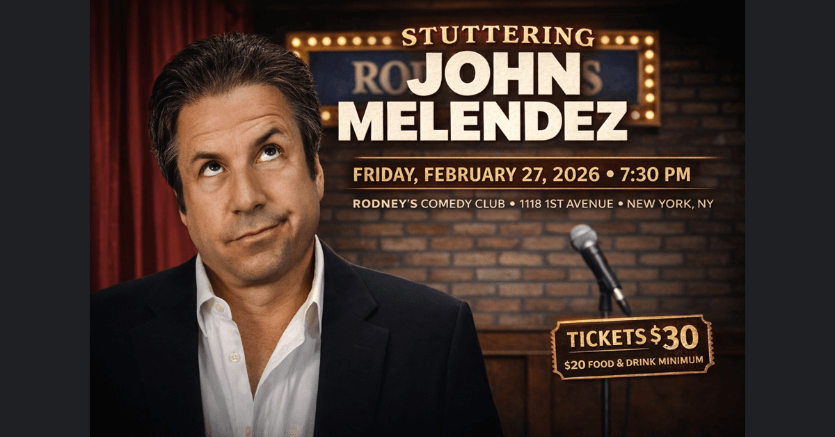 Stuttering John Melendez to Headline Historic New York Comedy Club Performance