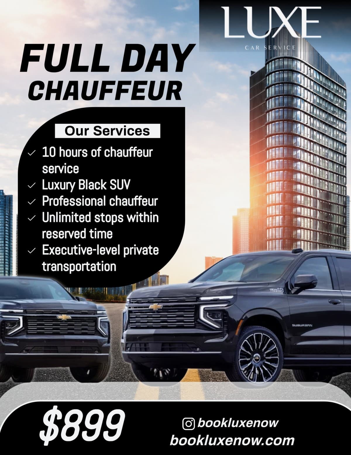 Luxe Car Service Launches $899 Full-Day Chauffeur Package in Massachusetts