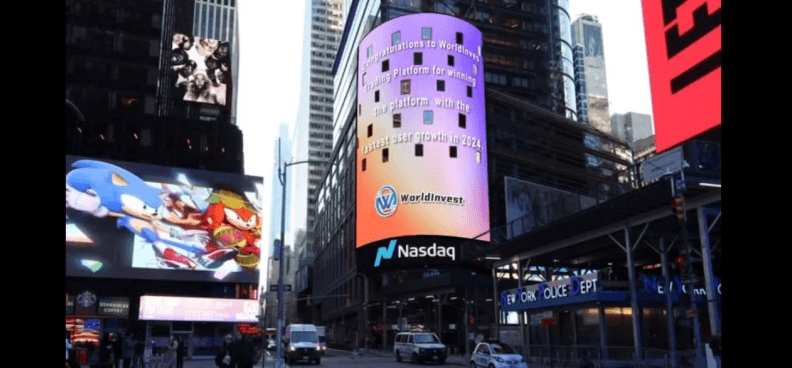 WorldInvest.org Marks Global Expansion Milestone with Times Square Nasdaq Display
