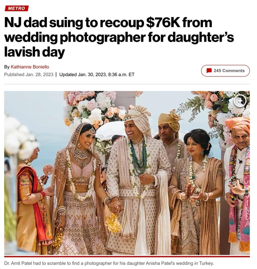 Wedding Photographer Turns $76,000 Lawsuit Into Charitable Campaign After Dismissal